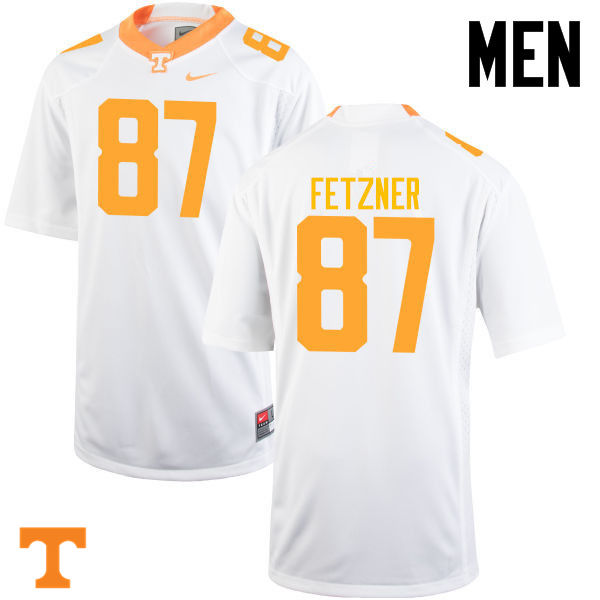Men #87 Logan Fetzner Tennessee Volunteers College Football Jerseys-White - Click Image to Close